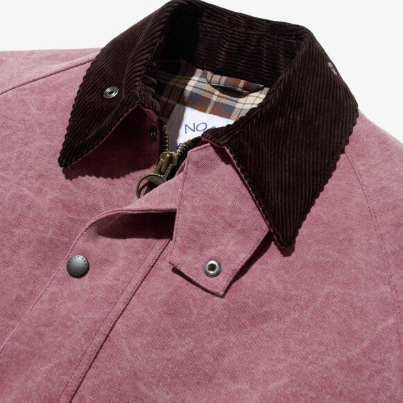 New Noah x Barbour Cotton Bedale Jacket in Pomegranate - Picture 7 of 10
